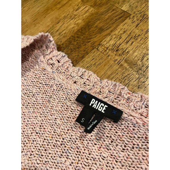 PAIGE Alicia Scalloped Neckline Sweater in Pink - Size Small - Picture 9 of 14